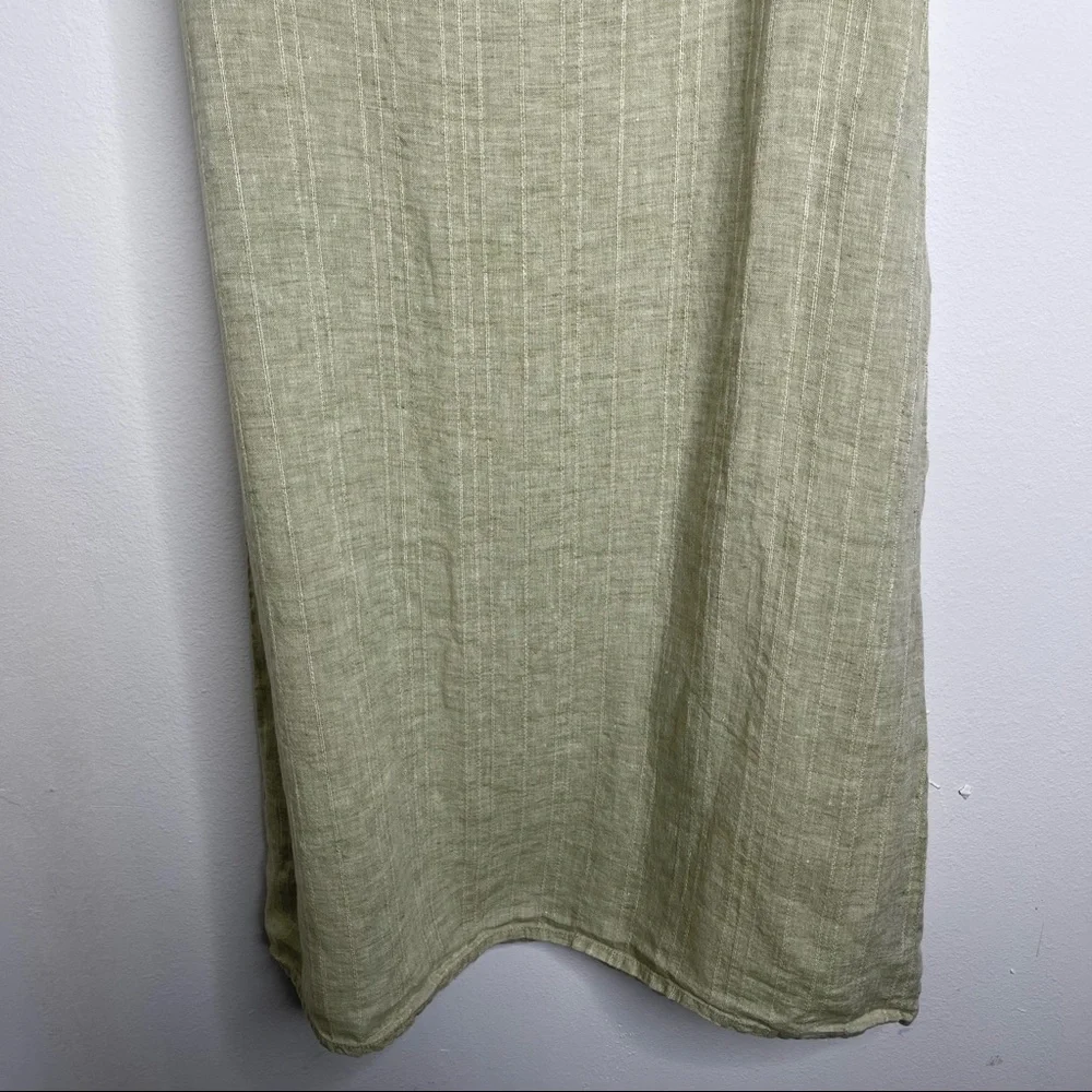 Flax Light Sage Green Linen Shift Dress